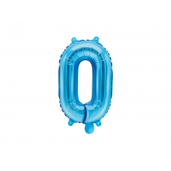 Balon foliowy Cyfra "0", 35cm, niebieski