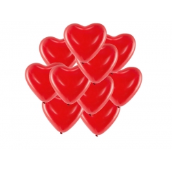 Balony w kształcie serca czerwone 10 szt.