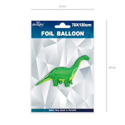 Balon foliowy dinozaur brachiozaur zielony 78cm x 130cm