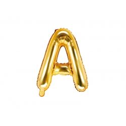 Balon foliowy Litera "A", 35cm, złoty