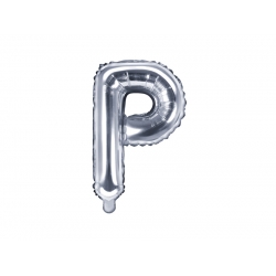 Balon foliowy Litera "P", 35cm, srebrny