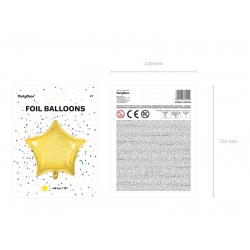 Balon foliowy Gwiazdka, 48cm, żółty