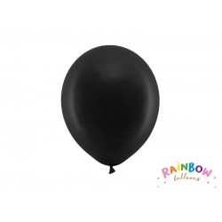 Balony Rainbow 23cm pastelowe, czarny, (1 op. / 10 szt.).