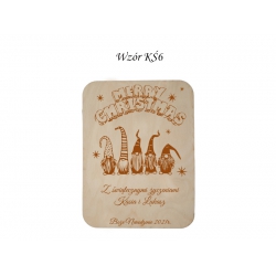 Drewniana kartka EKO życzenia na święta Bożego Narodzenie grawer, IMIĘ, LOGO firmowe