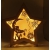 Drewniana lampka nocna, lampion LED, dekoracyjna świecąca gwiazdka na Boże Narodzenie