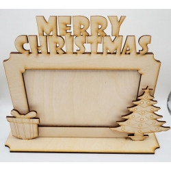 Drewniana ramka na zdjęcie dekoracja Boże Narodzenie prezent