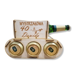 Drewniany czołg na  piwo, alkohol, prezent 18, 30, 40, 50 urodziny dla dziadka, chłopaka, taty, kawalerski - GRAWER, IMIĘ, NAPIS