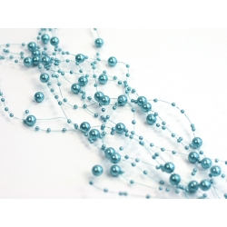 Girlandy perłowe długość 1,3 m 5 szt. stalowy błękit