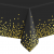 Obrus foliowy 137x274 cm, czarny w złote kropki, konfetti