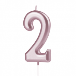 Świeczka urodzinowa na tort Cyfra 20, różowe złoto, 10 cm