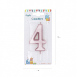 Świeczka urodzinowa na tort Cyfra 40, różowe złoto, 10 cm