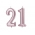 Świeczka urodzinowa na tort Cyfra 21, różowe złoto, 10 cm