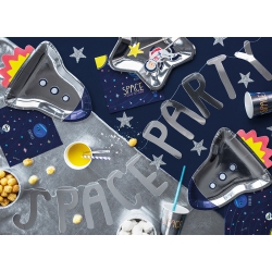 Baner Kosmos -  Space Party, srebrny, 13x96cm