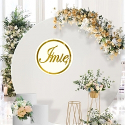 Baner imienię koło dekoracja ścianka  na Komunię Chrzest Urodziny złote lustro