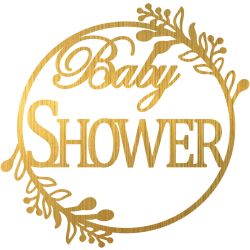 Baby Shower baner obręcz ścianka TŁO  napis dekoracja złoty drewniany