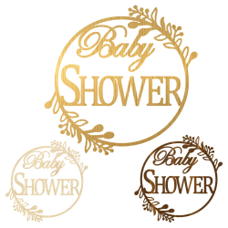 Baby Shower baner obręcz ścianka TŁO  napis dekoracja złoty drewniany