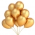 Zestaw metalicznych balonów 27 cm, czarno - złoty, 50 szt.